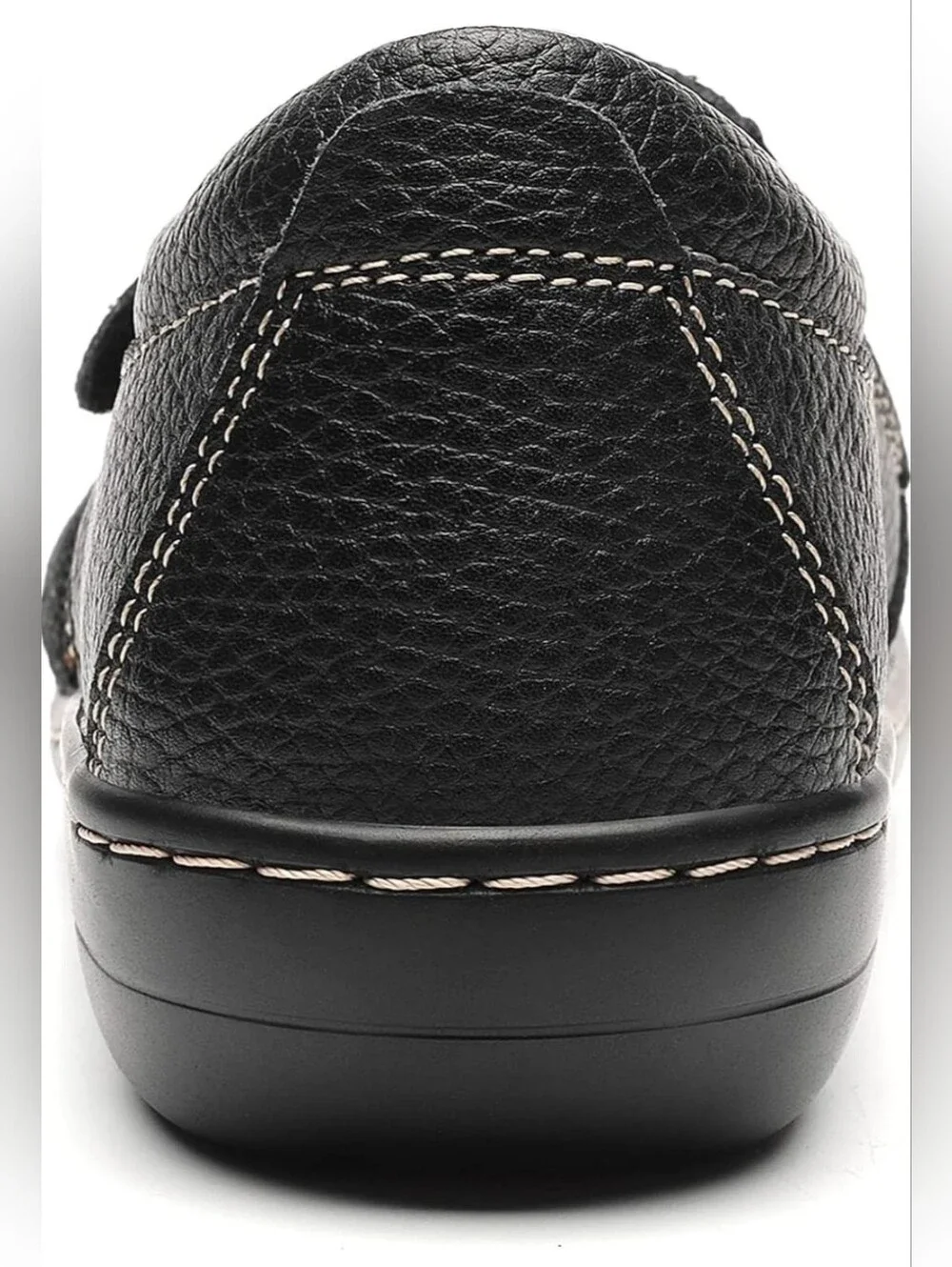 Geoeleph women's black pebbled leather casual slip-on loafers - Picture 8 of 9